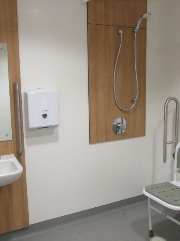 Wrightington Hospital accessible shower room